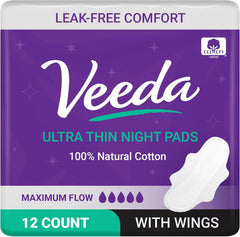 Veeda, capa superior de algodón natural para uso nocturno cómodo.