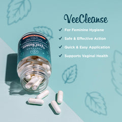 VeeFresh VeeCleanse suppositories close-up showing easy insertion and comfort.