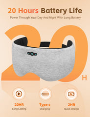 Veeniitosr Sleep Mask Headphones Grey - side view showing secure fit for side sleepers