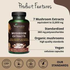 Vegavero packaging emphasizes organic cultivation and vegan capsule formula.