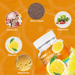 Vegavero potassium-magnesium gummies closeup highlights fruity flavor and easy-to-swallow texture