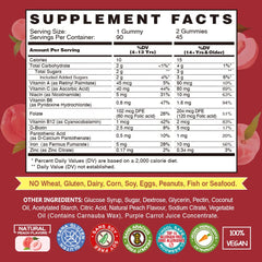 VegePower vegan iron gummies peach flavor close-up highlighting taste.