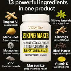 Velmira King Maker packaging box displayed to emphasize a 13-in-1 blend.