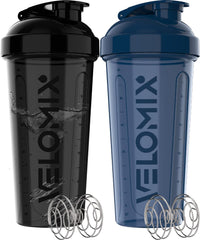 Velomix 2Pack 28oz shaker bottle in blue for quick protein mixing on the go
