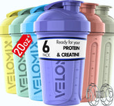 VELOMIX pastel shades 20oz shaker pack; ideal for on-the-go protein shakes