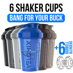 Velomix shaker 20 oz with lid open; easy filling and quick cleaning.