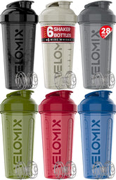 VELOMIX Stealth Edition 28oz shaker front view, durable 6-pack for gym use.