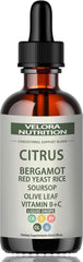 Velora red yeast rice drops bottle showing natural formula for potential cholesterol support