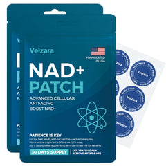 Velzara NAD+ patches promote radiant skin and hydrated, smooth appearance for daily use.