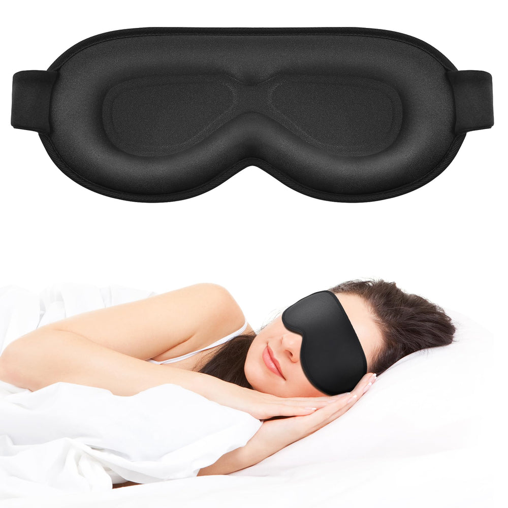 VENMATE sleep mask with 22 mm nose bridge supports side sleepers and blocks light