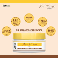 VENSIA cream on hands demonstrating use on discoloration-prone areas.