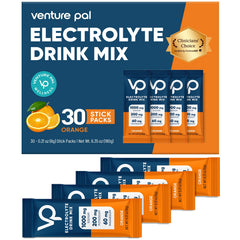 Venture Pal high-sodium electrolyte packet label ready for zero-calorie hydration.