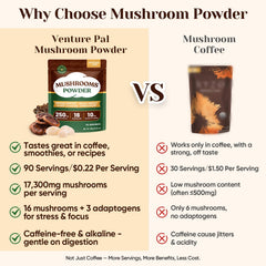 Venture Pal mushroom powder scoop measures a serving for easy, accurate dosing