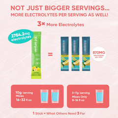 Venture Pal single-serve stick shown with 16–32 oz water for customizable taste.