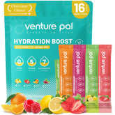 Venture Pal sugar-free electrolytes packets showcase packaging for quick, sugar-free hydration.