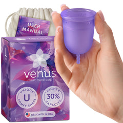 VENUS menstrual cup large insertion with soft silicone for easy placement