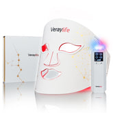 Veraylife red light therapy mask front view for at-home treatment options.