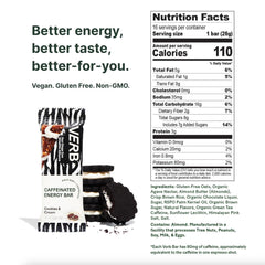 Verb Energy Bar Cookies & Cream ingredients close-up showing real-food ingredients