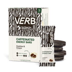 Verb Caffeinated Energy Bar Cookies & Cream pack shot for on-the-go energy