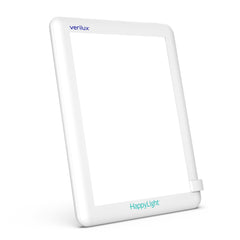 Verilux HappyLight Lucent with one-button control for quick morning light therapy.
