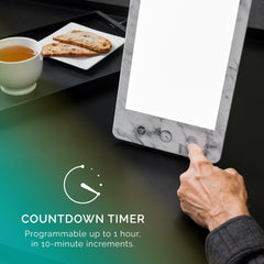 Verilux HappyLight Luxe detachable stand enables flexible placement at home or office