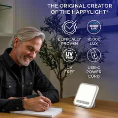Verilux HappyLight Mini adjustable stand at 90 degrees for precise angle