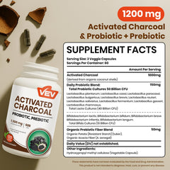 VEV 50B probiotics capsules closeup highlights high potency gut health
