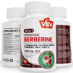 VEV Berberine capsules bottle for daily wellness routine