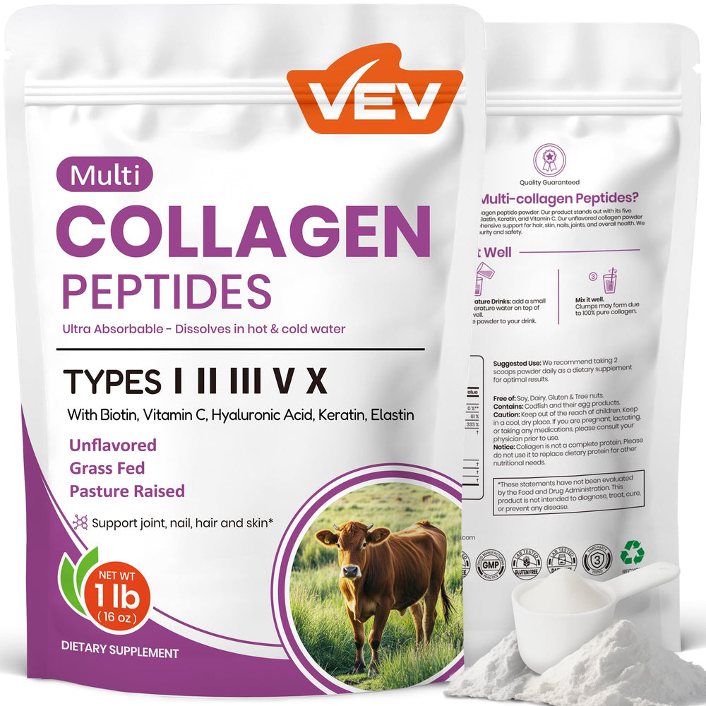 VEV Multi Collagen Peptides Bottle for daily use and skin support