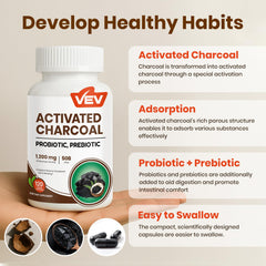 VEV organic coconut charcoal label emphasizes clean vegan formula