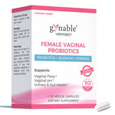 Vevoec Gynable vaginal probiotics bottle pouring for easy daily intake and balance