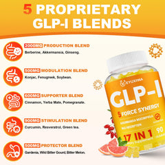 Close-up of GLP-l gummies highlighting texture and Yuzu flavor.