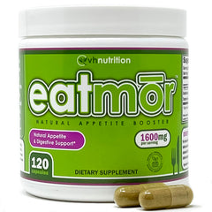 VH Nutrition Eatmor bottle of capsules ready to support appetite.