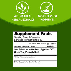 Nettle root and pygeum imagery in VH Nutrition FOLLIFORM hair care blend.