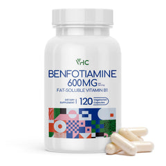 VHC Benfotiamine 600mg bottle front view — high-bioavailability formula.
