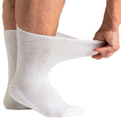 Viasox EasyStretch diabetic crew sock top view with relaxed fit for sensitive feet.