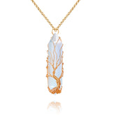 VIBILIA healing crystal necklace with tree of life pendant for daily elegance