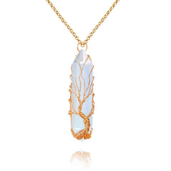 VIBILIA healing crystal necklace with tree of life pendant for daily elegance