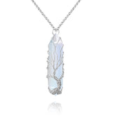 VIBILIA healing crystal necklace with Tree of Life pendant for balance and style.