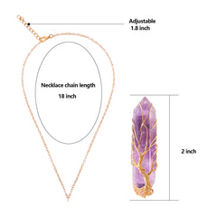 VIBILIA tree life pendant necklace shows amethyst sparkle and promotes calm focus during daily routines