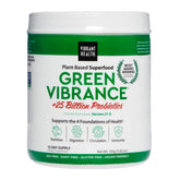 Vibrant Health Green Vibrance powder tub showing real greens and transparency
