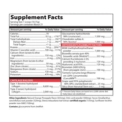 Vibrant Health Joint Vibrance label closeup showing ingredients for transparency.