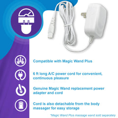 Vibratex Magic Wand Plus six-foot cord enables flexible use