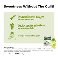 Viccoky Stevia powder granules close-up shows pure organic processing.