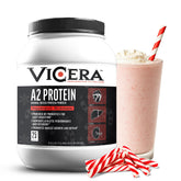 ViCera A2 Protein Powder bottle with peppermint milkshake flavor for daily protein.