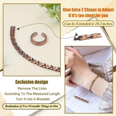 Fish-tail pattern links add graceful detail to Vicmag copper anklet