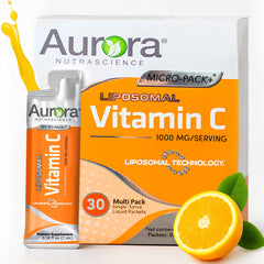 Vida Lifescience Aurora liposomal Vitamin C bottle conveying strong immune support