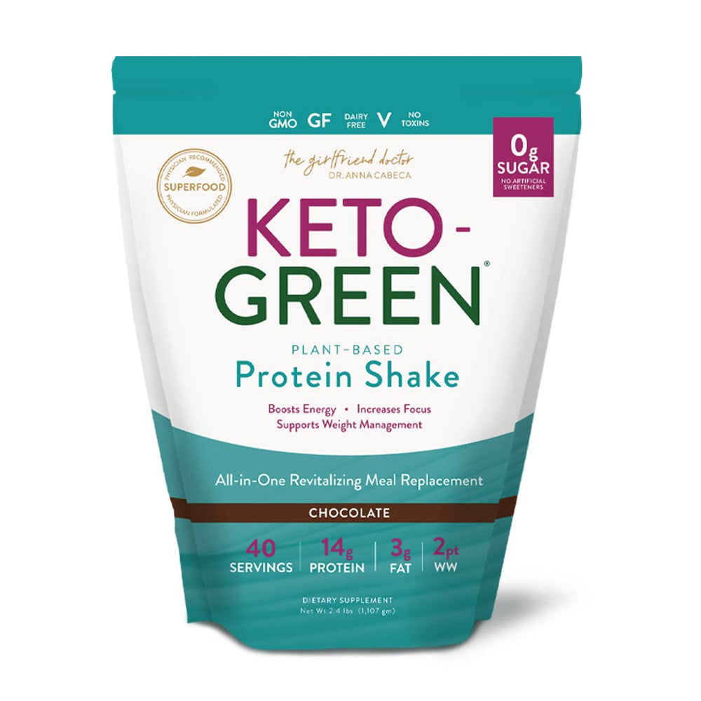 VIDAPURA Keto-Green Protein Bottle shows chocolate flavor for clean energy.