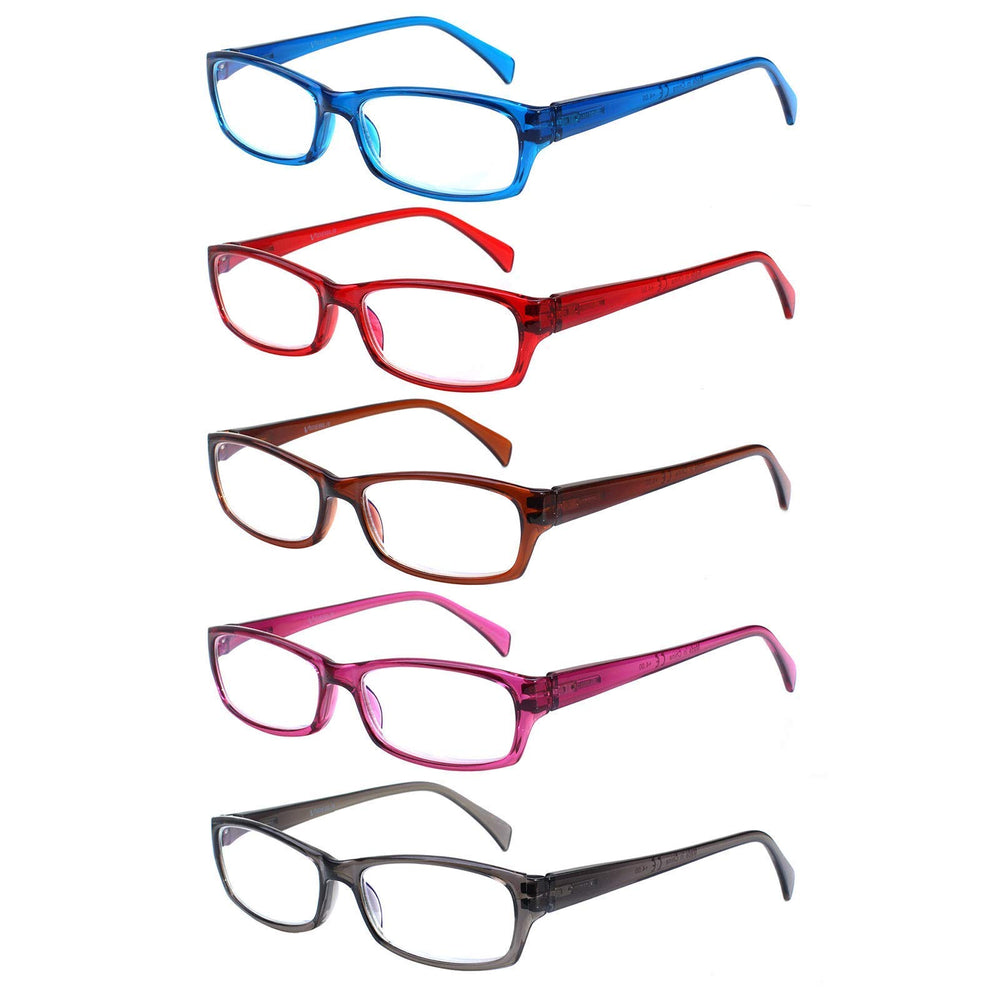 VIDEBLA five-pack computer reading glasses with anti-blue-light lenses for comfortable screen time