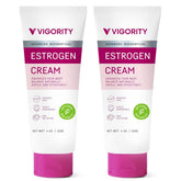 Vigority Estrogen Cream bottle close-up for daily moisturization and balance